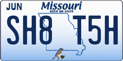 MO license plate SH8T5H