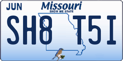 MO license plate SH8T5I