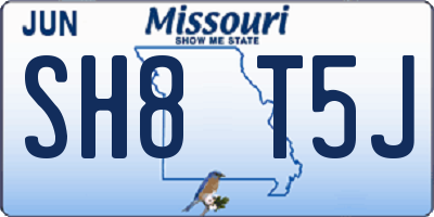 MO license plate SH8T5J