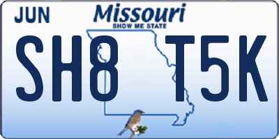 MO license plate SH8T5K