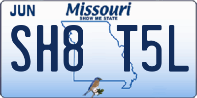 MO license plate SH8T5L
