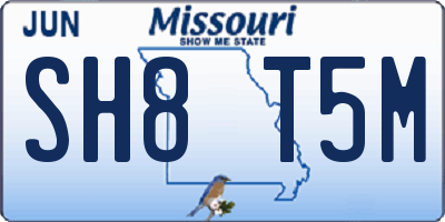 MO license plate SH8T5M