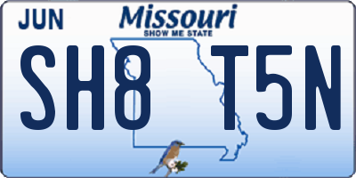 MO license plate SH8T5N