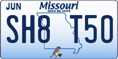 MO license plate SH8T5O