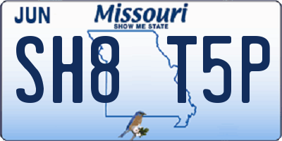 MO license plate SH8T5P