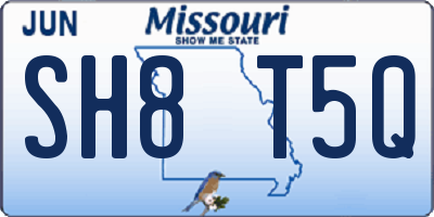 MO license plate SH8T5Q