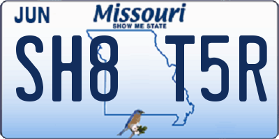 MO license plate SH8T5R