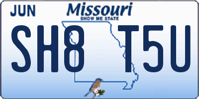 MO license plate SH8T5U