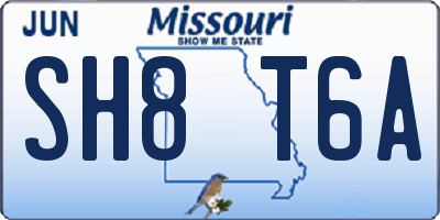 MO license plate SH8T6A