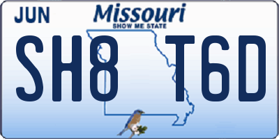 MO license plate SH8T6D