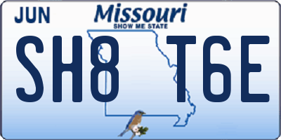 MO license plate SH8T6E