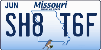 MO license plate SH8T6F