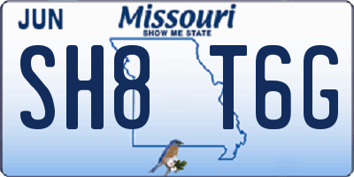 MO license plate SH8T6G