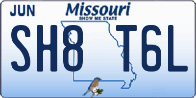 MO license plate SH8T6L