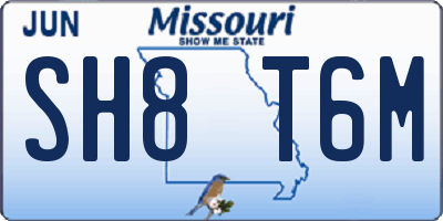 MO license plate SH8T6M