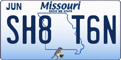 MO license plate SH8T6N