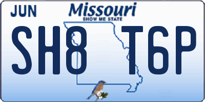 MO license plate SH8T6P