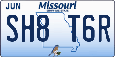 MO license plate SH8T6R