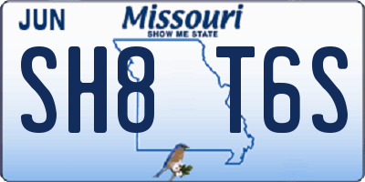 MO license plate SH8T6S