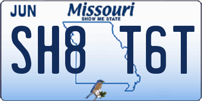 MO license plate SH8T6T