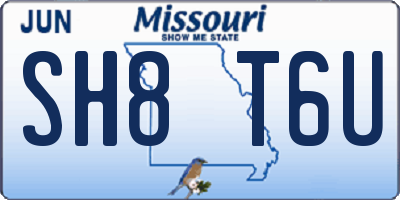 MO license plate SH8T6U