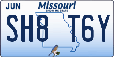 MO license plate SH8T6Y