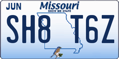 MO license plate SH8T6Z