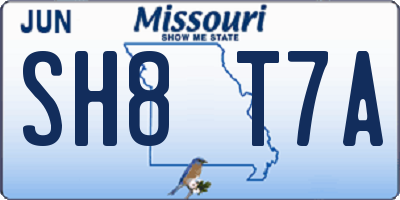 MO license plate SH8T7A