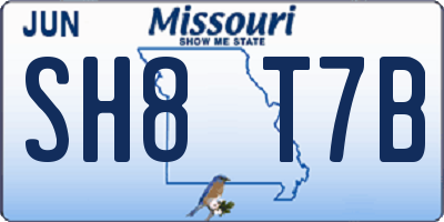 MO license plate SH8T7B