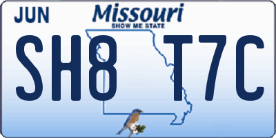 MO license plate SH8T7C