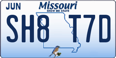 MO license plate SH8T7D
