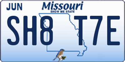 MO license plate SH8T7E