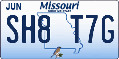 MO license plate SH8T7G