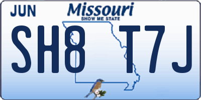 MO license plate SH8T7J