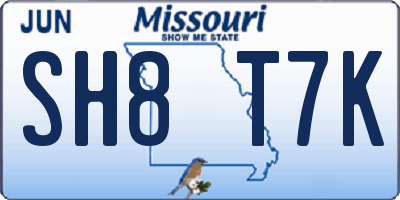 MO license plate SH8T7K