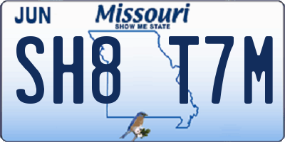 MO license plate SH8T7M