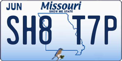 MO license plate SH8T7P