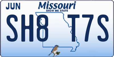 MO license plate SH8T7S