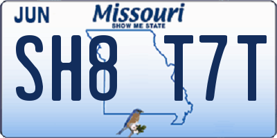MO license plate SH8T7T