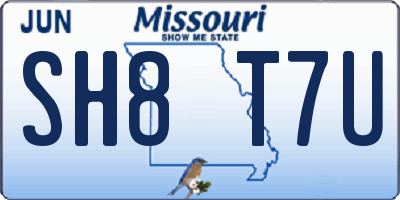 MO license plate SH8T7U