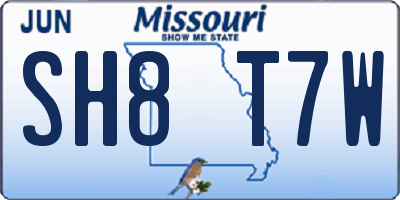MO license plate SH8T7W
