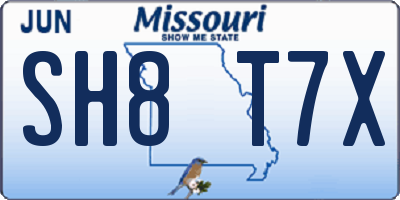 MO license plate SH8T7X