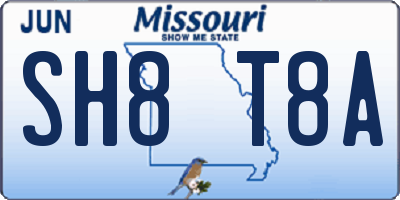 MO license plate SH8T8A