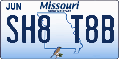 MO license plate SH8T8B