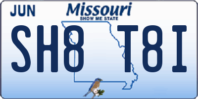 MO license plate SH8T8I