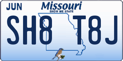 MO license plate SH8T8J