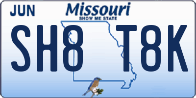 MO license plate SH8T8K