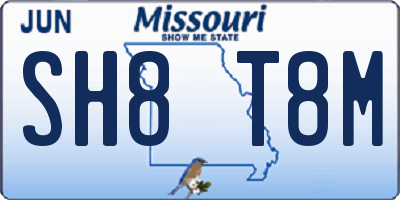 MO license plate SH8T8M