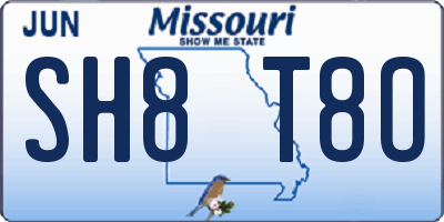MO license plate SH8T8O