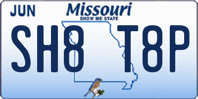 MO license plate SH8T8P